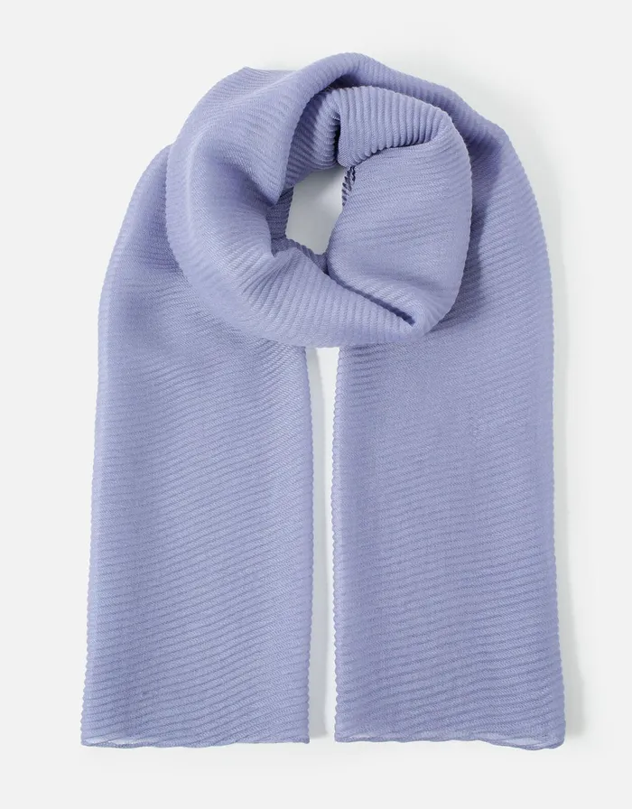 Accessorize Lightweight Pleat Scarf Blue Blue Women Scarves