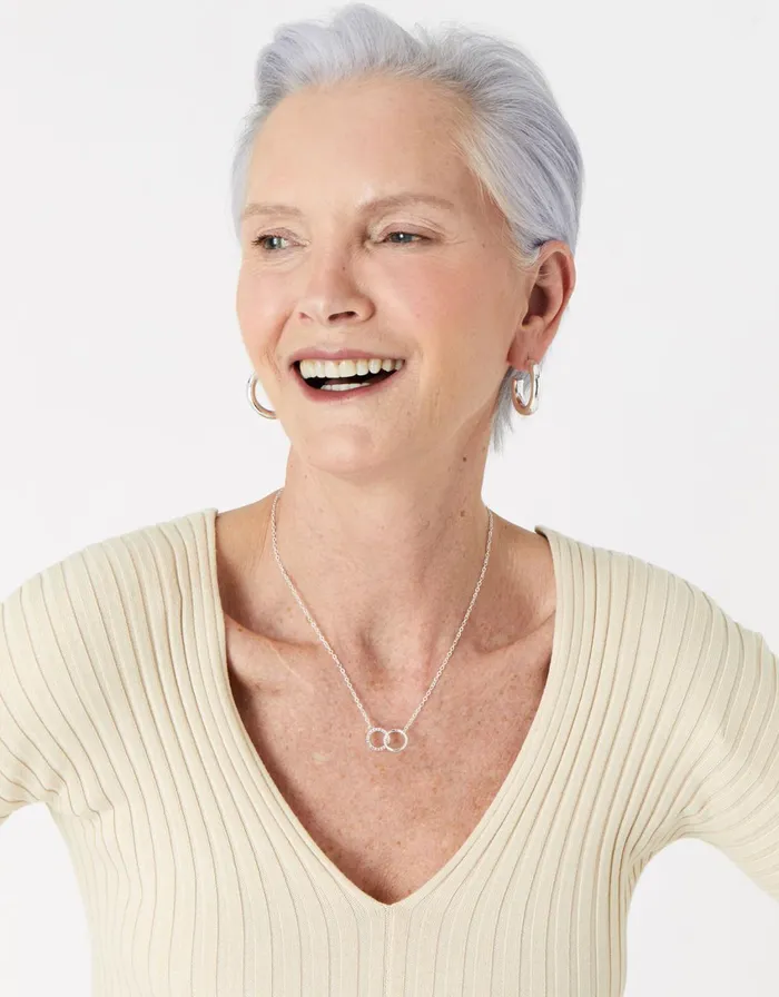 Accessorize Linked Circle Pendant Necklace Silver Silver Women Necklaces