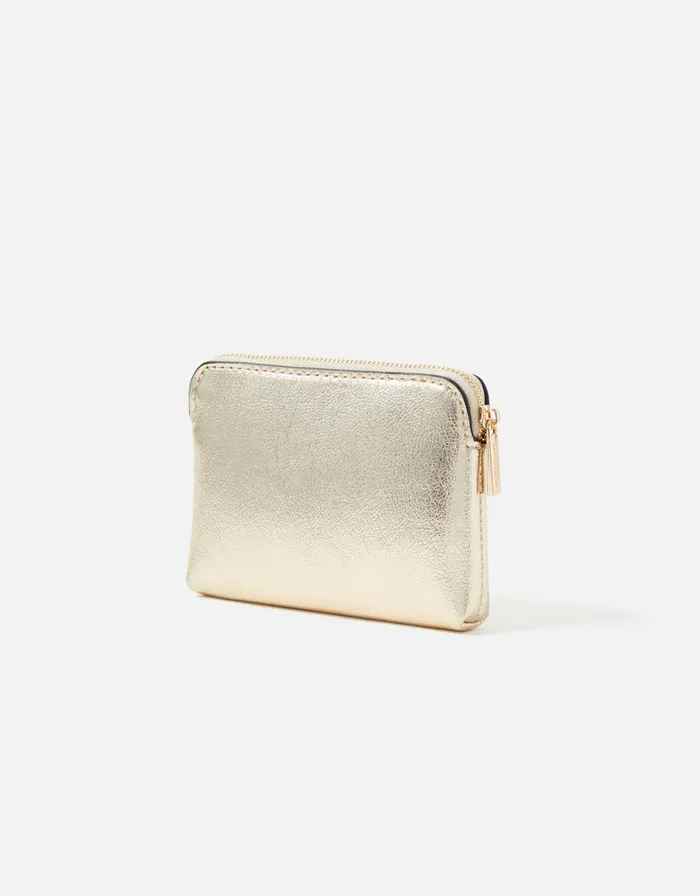 Accessorize Metallic Coin Purse Gold Gold Women Vegan Bags Backpacks and Purses