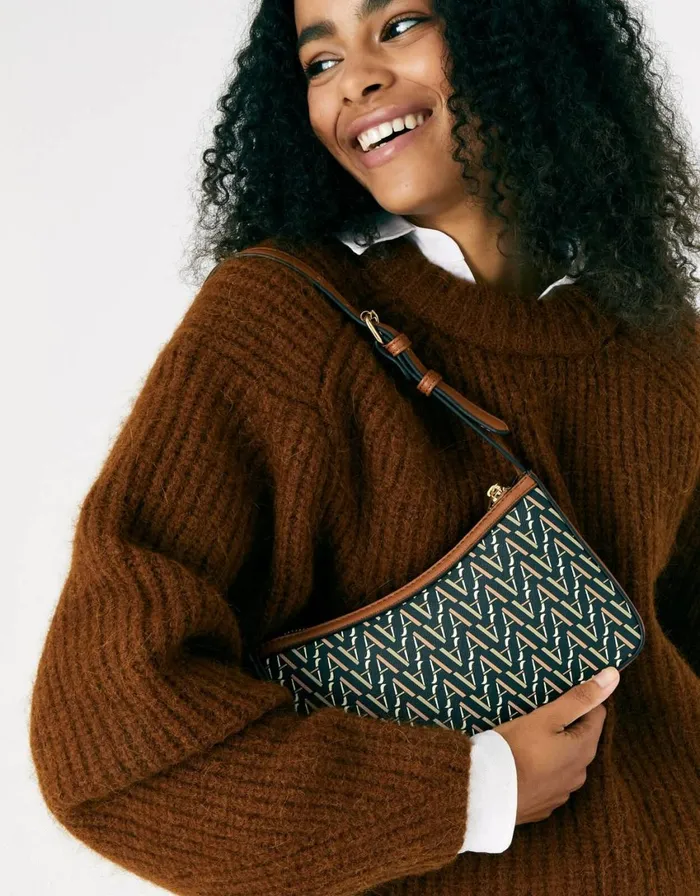Accessorize Mika Monogram Baguette Bag Women Vegan Bags Backpacks and Purses