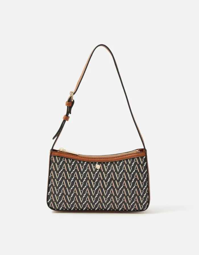 Accessorize Mika Monogram Baguette Bag Women Vegan Bags Backpacks and Purses