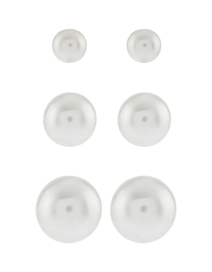 Accessorize MultiSize Ball Stud Earring Set Women Earrings
