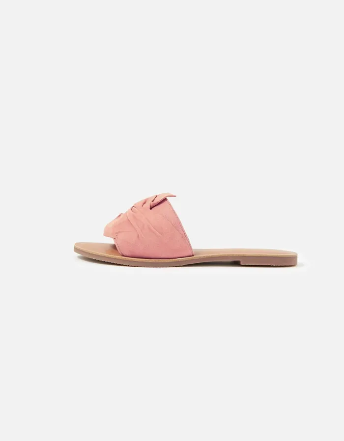 Accessorize Perth Fabric Twist Sliders Pink Pink Women Sandals and Flip Flops
