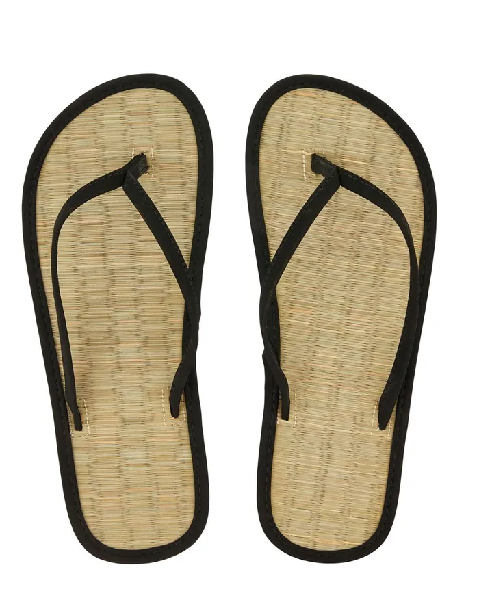 Accessorize Plain Seagrass Flip Flops Black Black Women Sandals and Flip Flops