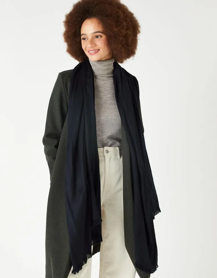 Accessorize Plain Woven Stole Blue Navy Women Scarves