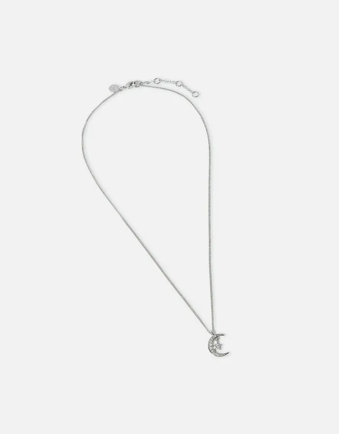 Accessorize PlatinumPlated Celestial Moon Pendant Necklace Women Necklaces