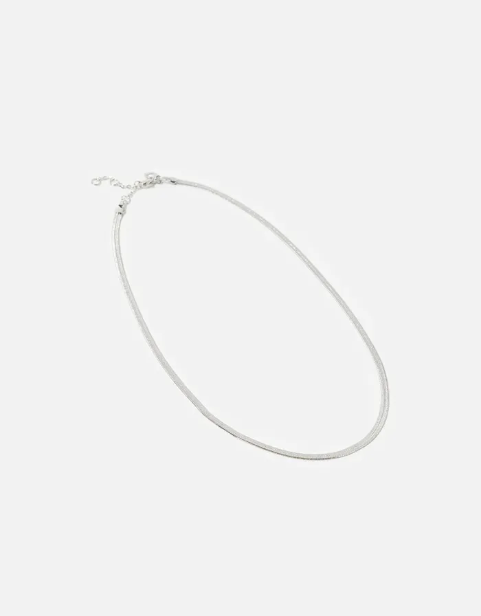 Accessorize PlatinumPlated Omega Snake Chain Women Necklaces