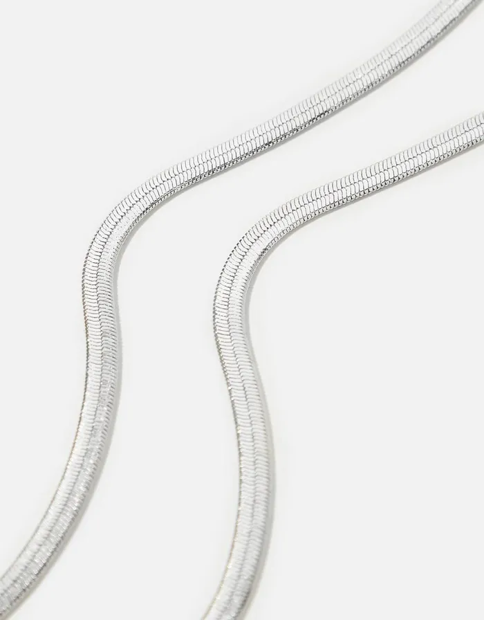 Accessorize PlatinumPlated Omega Snake Chain Women Necklaces