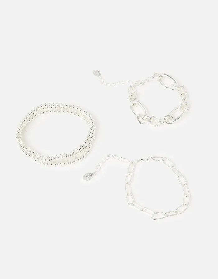 Accessorize Reconnected Chain Bracelet Set Silver Silver Women Bracelets