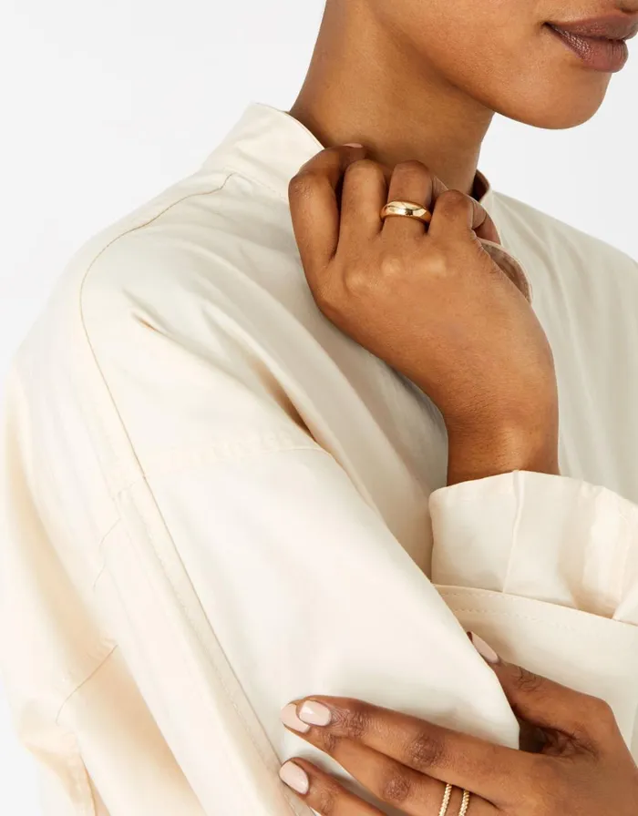 Accessorize Reconnected Round Edge Band Ring Gold Gold Women Rings