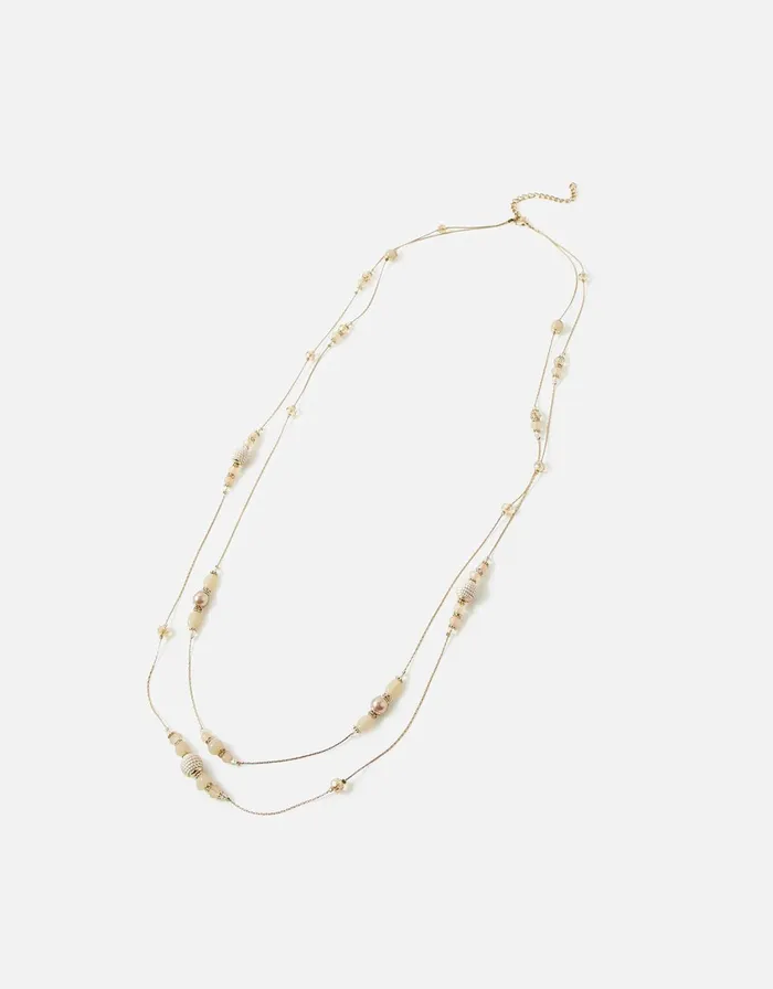 Accessorize Romantic Ramble Beaded Station Necklace Women Necklaces