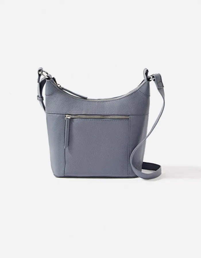 Accessorize Sadie Leather Scoop CrossBody Blue Blue Women Leather Bags