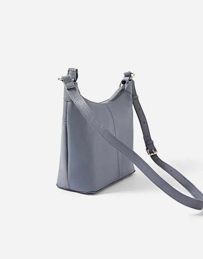 Accessorize Sadie Leather Scoop CrossBody Blue Blue Women Leather Bags