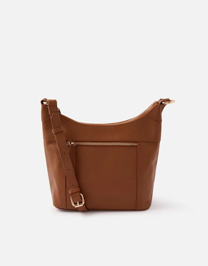 Accessorize Sadie Leather Scoop CrossBody Tan Tan Women Leather Bags