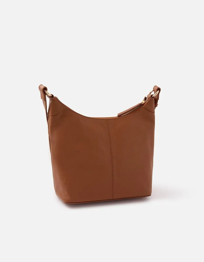 Accessorize Sadie Leather Scoop CrossBody Tan Tan Women Leather Bags