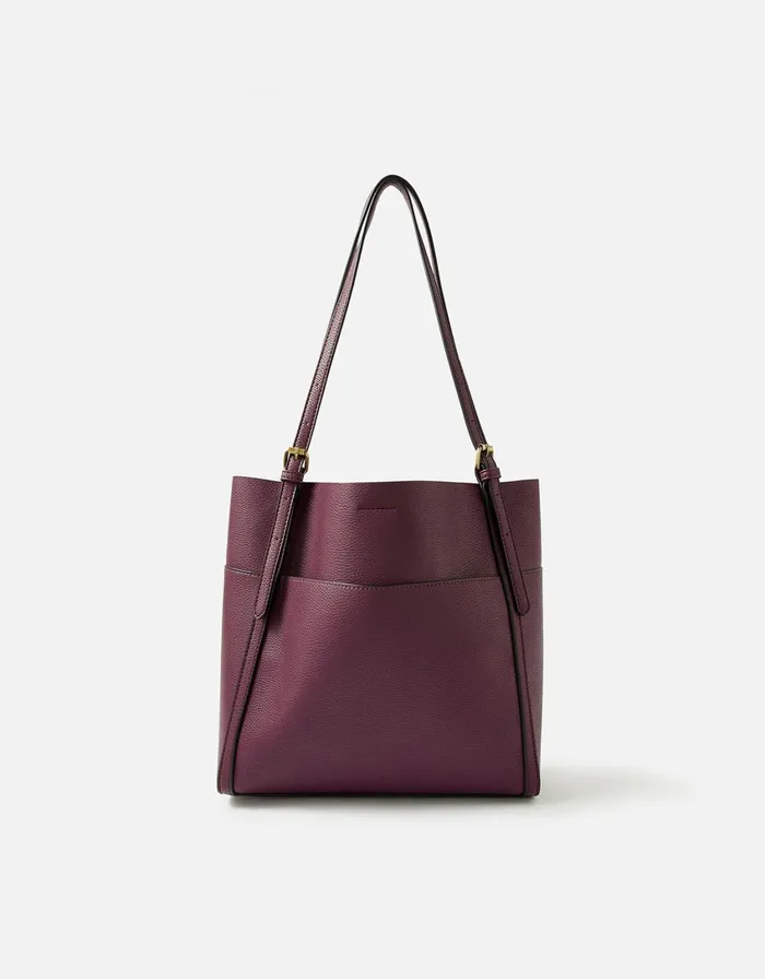 Accessorize Sadie Slouch Shoulder Bag Burgundy Women Vegan Bags Backpacks and Purses