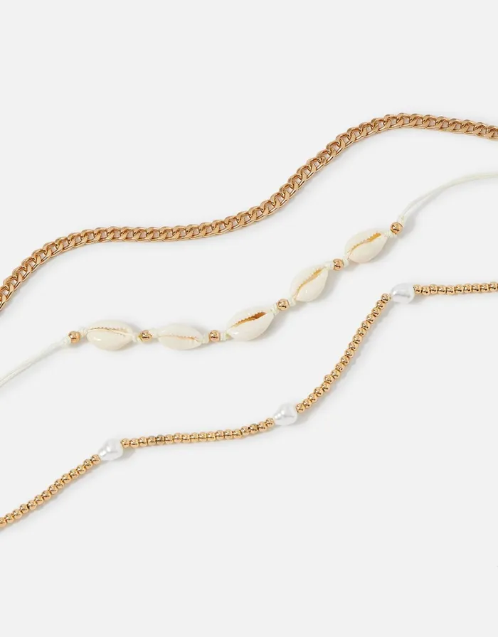 Accessorize Shell Anklet Set Women Anklets