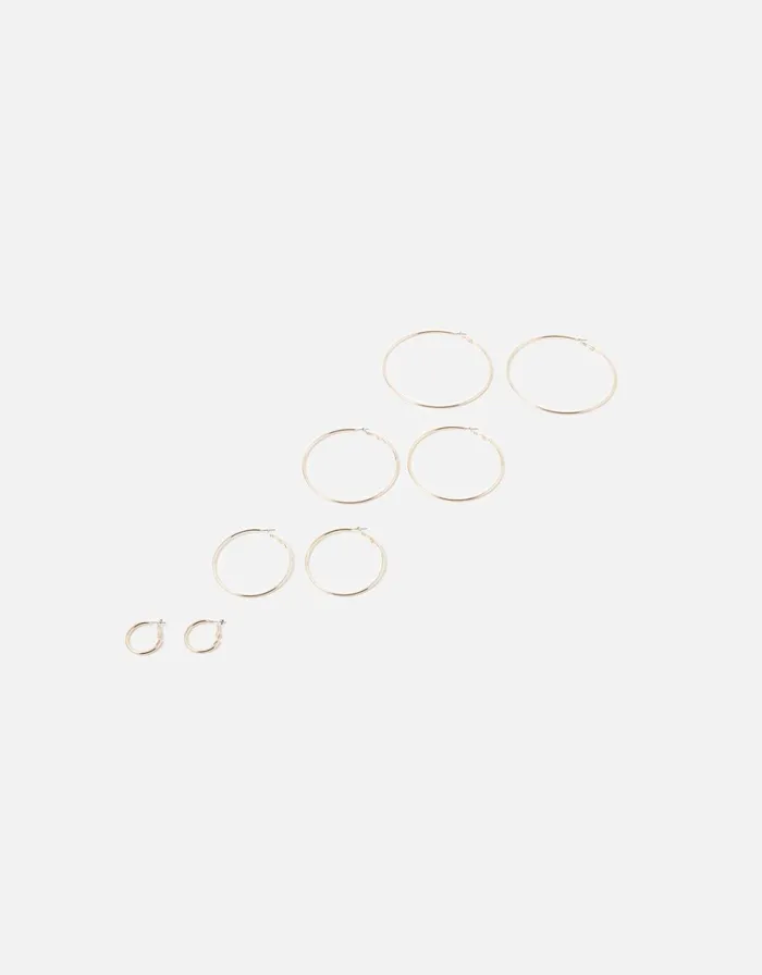 Accessorize Simple Hoop Multipack Gold Rose Gold Women Earrings