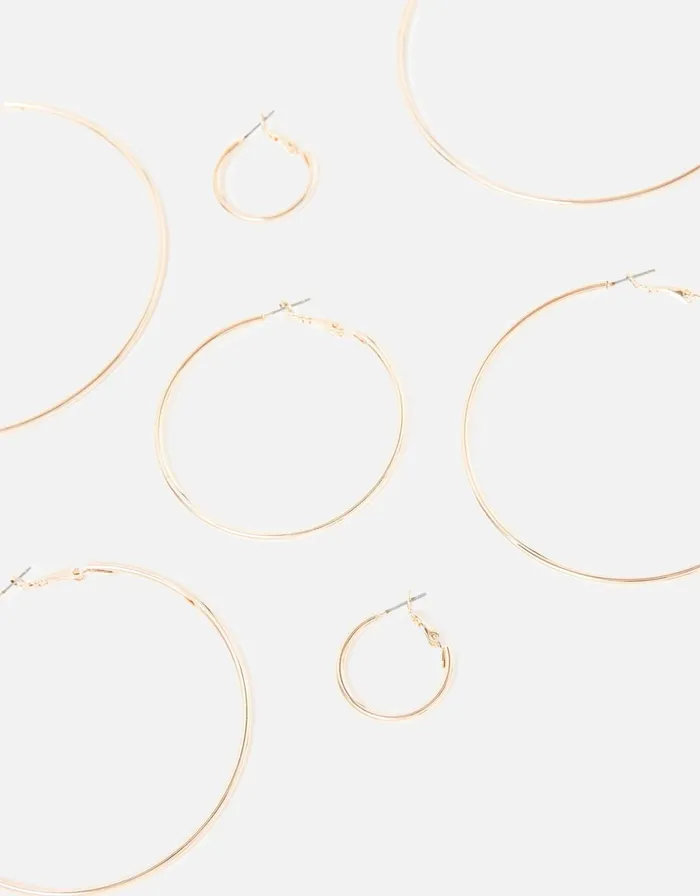 Accessorize Simple Hoop Multipack Gold Rose Gold Women Earrings