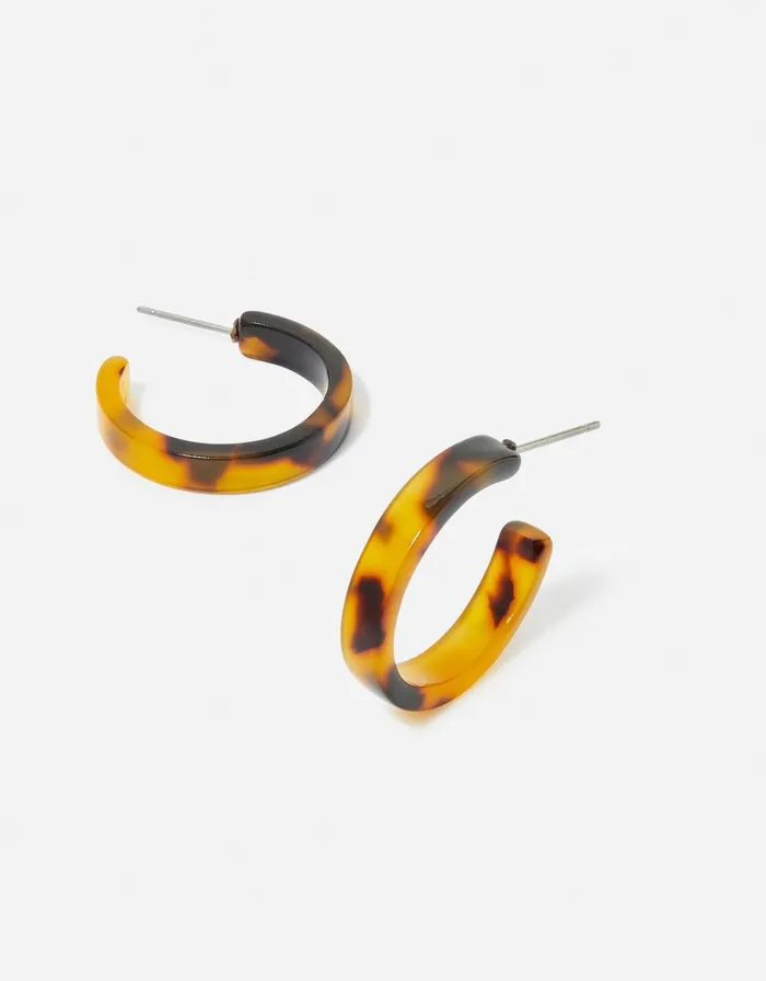 Accessorize Small Tortoiseshell Hoop Earrings Women Earrings