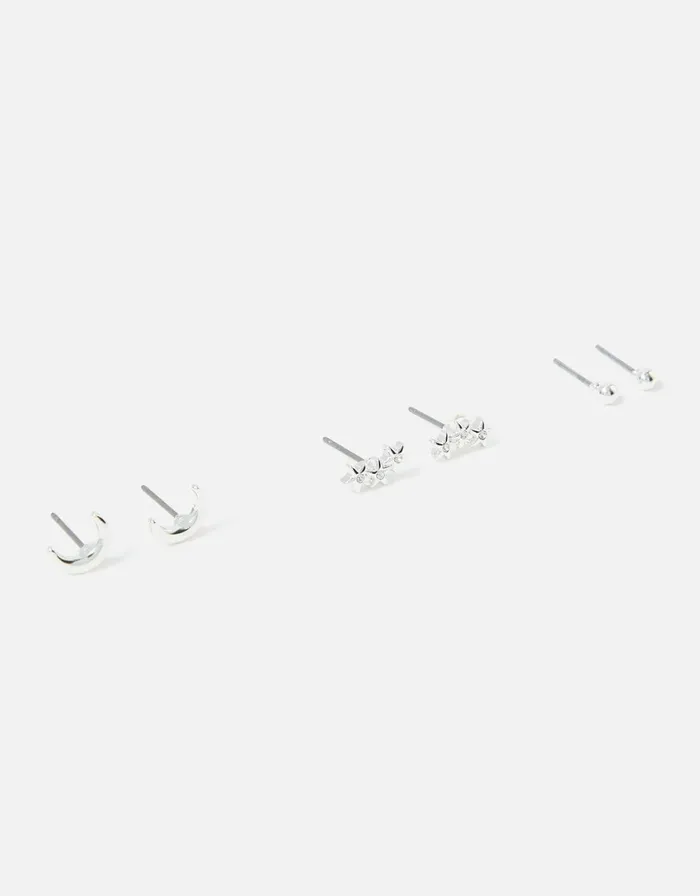 Accessorize Star Moon Stud Set Women Earrings