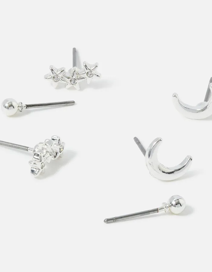 Accessorize Star Moon Stud Set Women Earrings