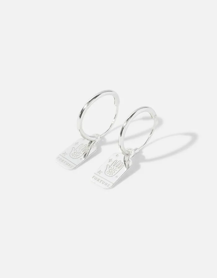 Accessorize Sterling Silver Fortune Tarot Earrings Women Earrings