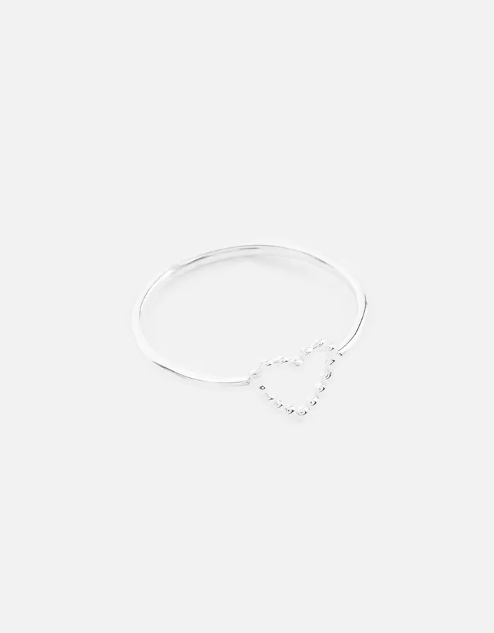 Accessorize Sterling Silver Heart Ring Silver St Silver Women Rings