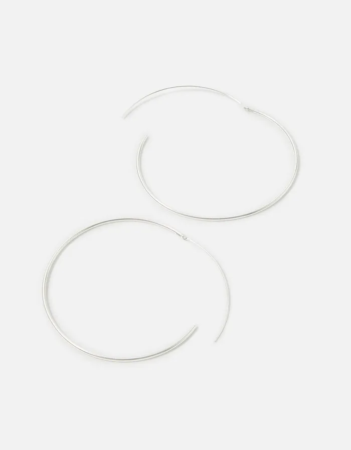 Accessorize Sterling Silver Large Hoop Earrings Women Earrings