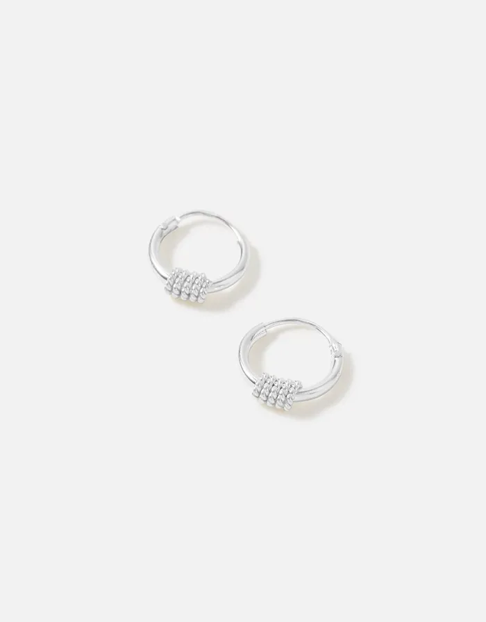 Accessorize Sterling Silver Single Boho Hoop Women Earrings