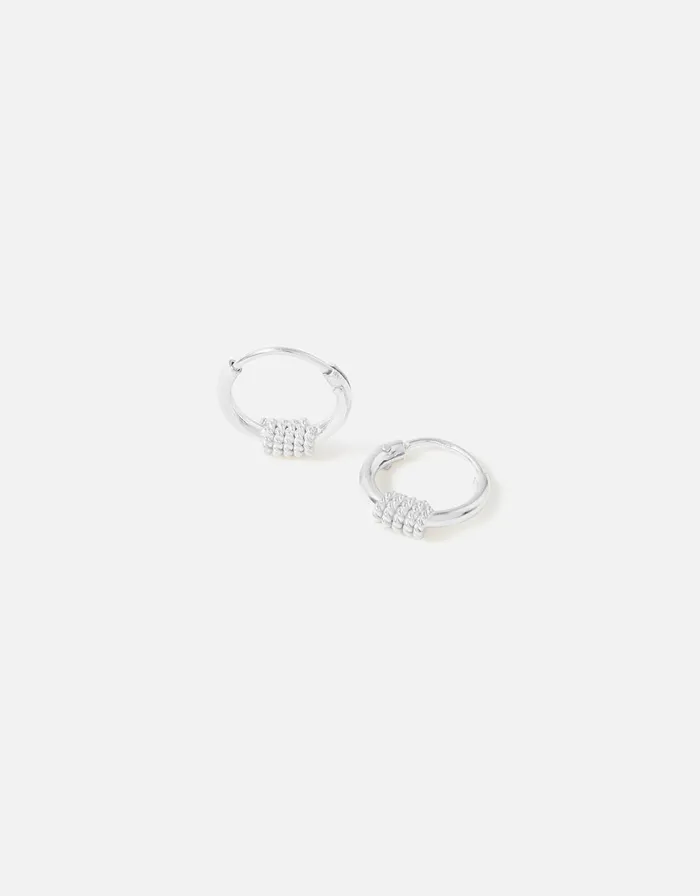 Accessorize Sterling Silver Single Boho Hoop Women Earrings