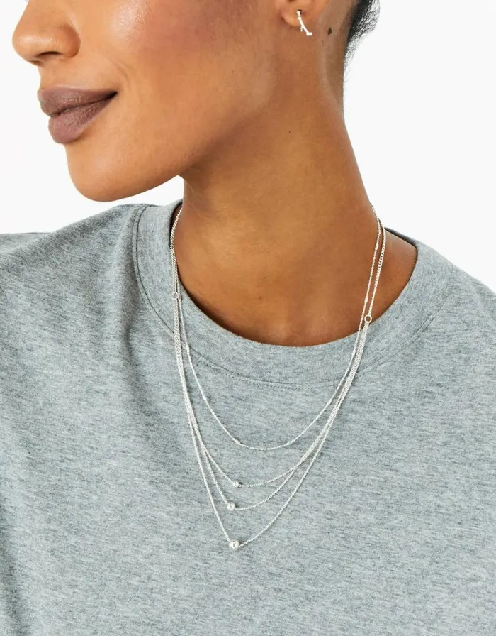 Accessorize Sterling Silver Slub Chain Necklace Women Necklaces