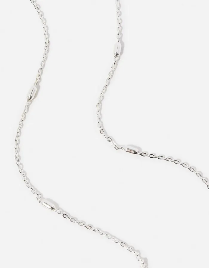 Accessorize Sterling Silver Slub Chain Necklace Women Necklaces
