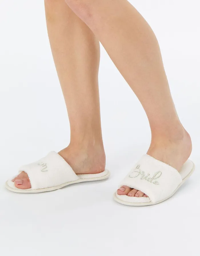 Accessorize Team Bride Slippers Ivory Ivory Women Slippers