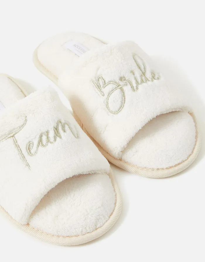Accessorize Team Bride Slippers Ivory Ivory Women Slippers