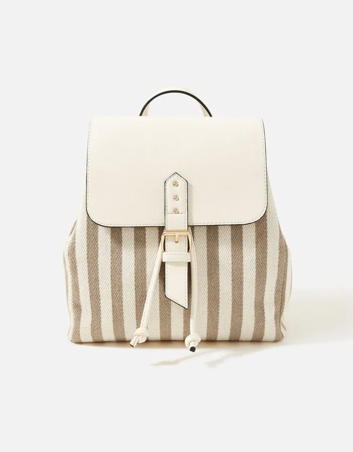 Accessorize Woven Stripe Rucksack Women Backpacks