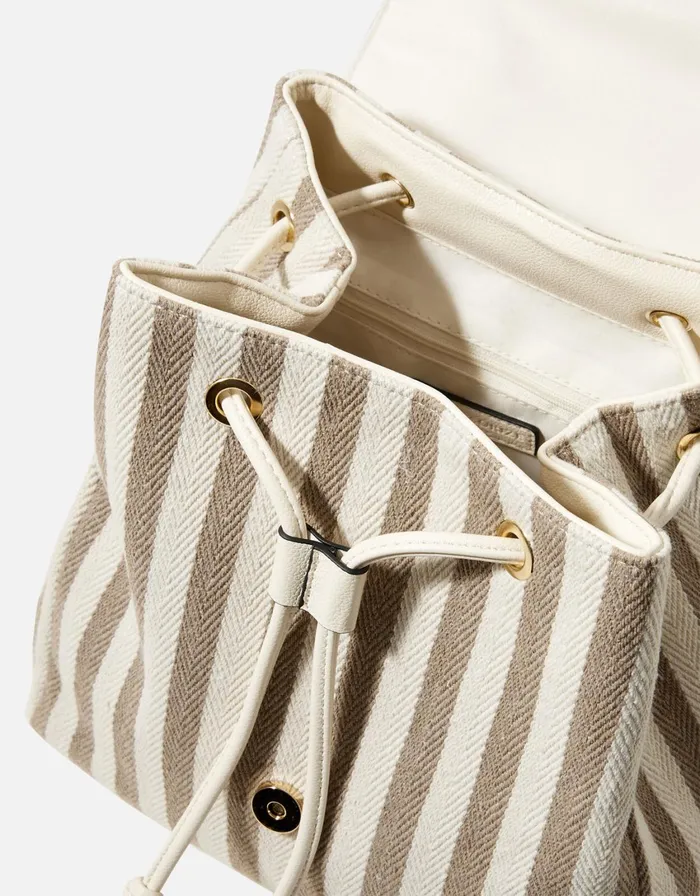 Accessorize Woven Stripe Rucksack Women Backpacks