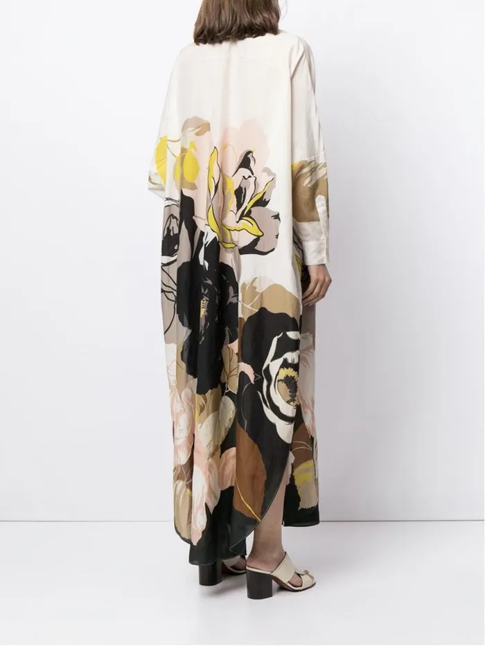 Adam Lippes Dresses and Jumpsuits Caftan In Printed Voile Ivory Floral 8211 Women