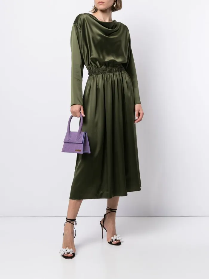 Adam Lippes Dresses and Jumpsuits Cowl Neck Dress In Silk Charmeuse Army Green 8211 Women Adam Lippes Dresses and Jumpsuits Cowl Neck Dress In Silk Charmeuse Army Green 8211 Women
