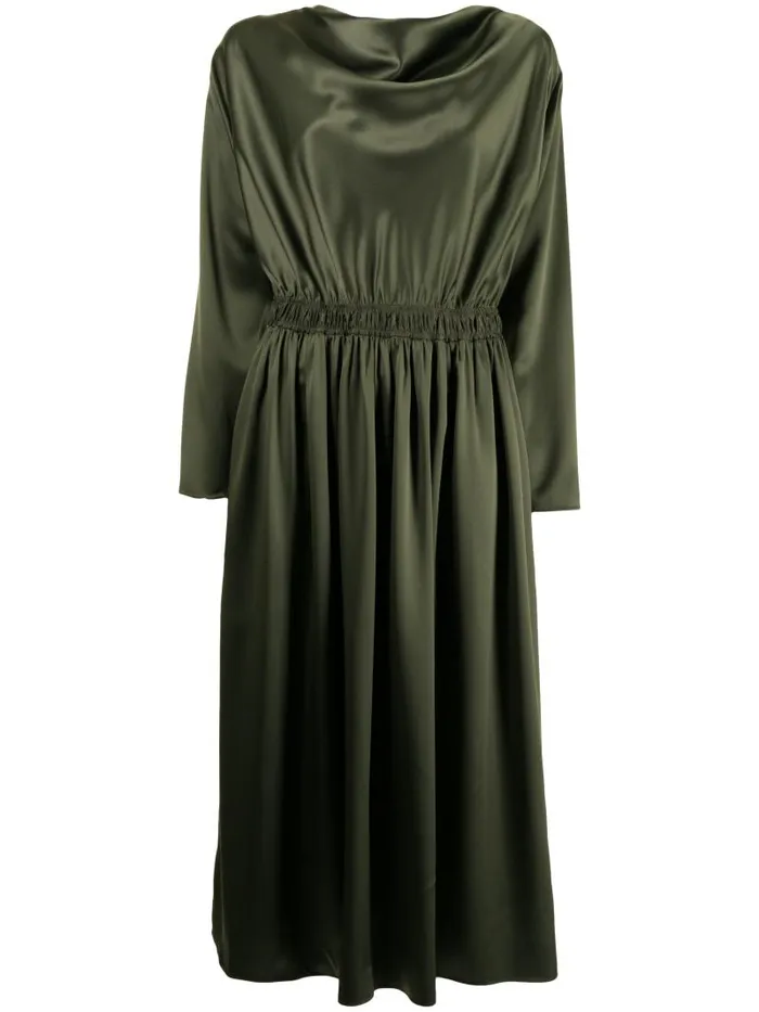 Adam Lippes Dresses and Jumpsuits Cowl Neck Dress In Silk Charmeuse Army Green 8211 Women