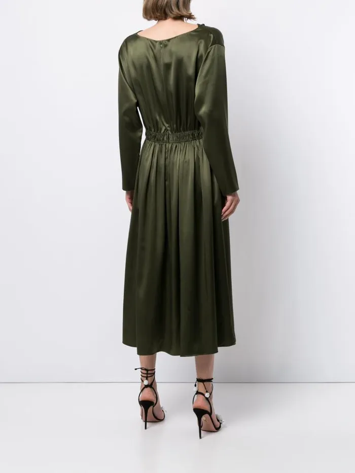Adam Lippes Dresses and Jumpsuits Cowl Neck Dress In Silk Charmeuse Army Green 8211 Women