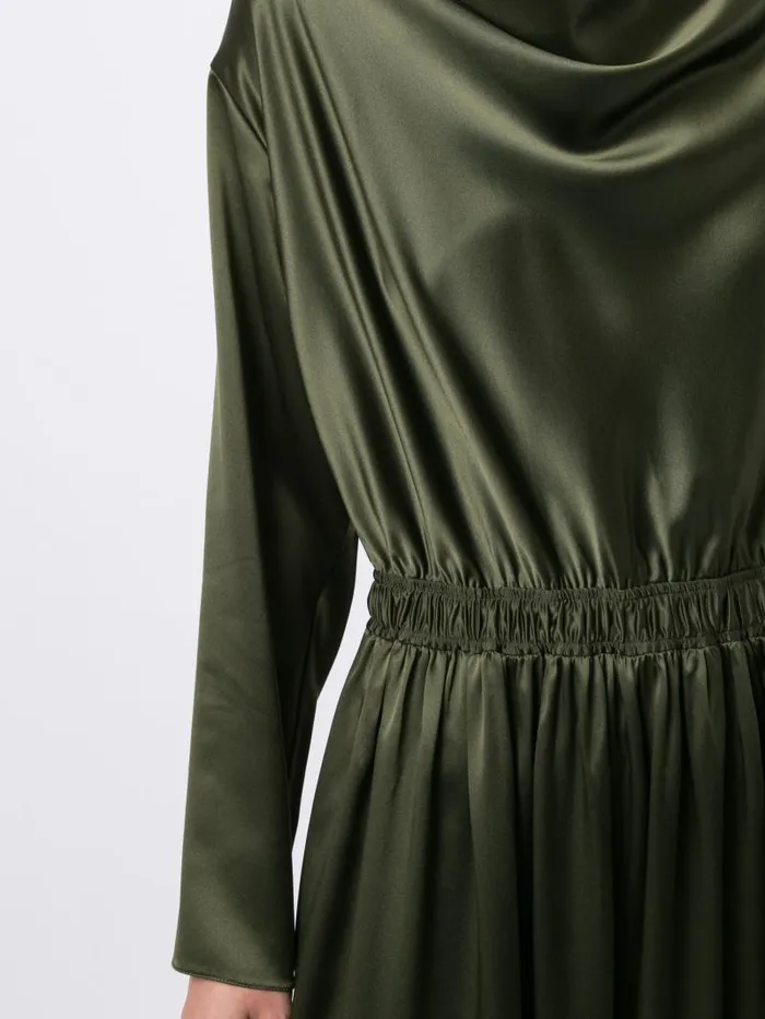 Adam Lippes Dresses and Jumpsuits Cowl Neck Dress In Silk Charmeuse Army Green 8211 Women