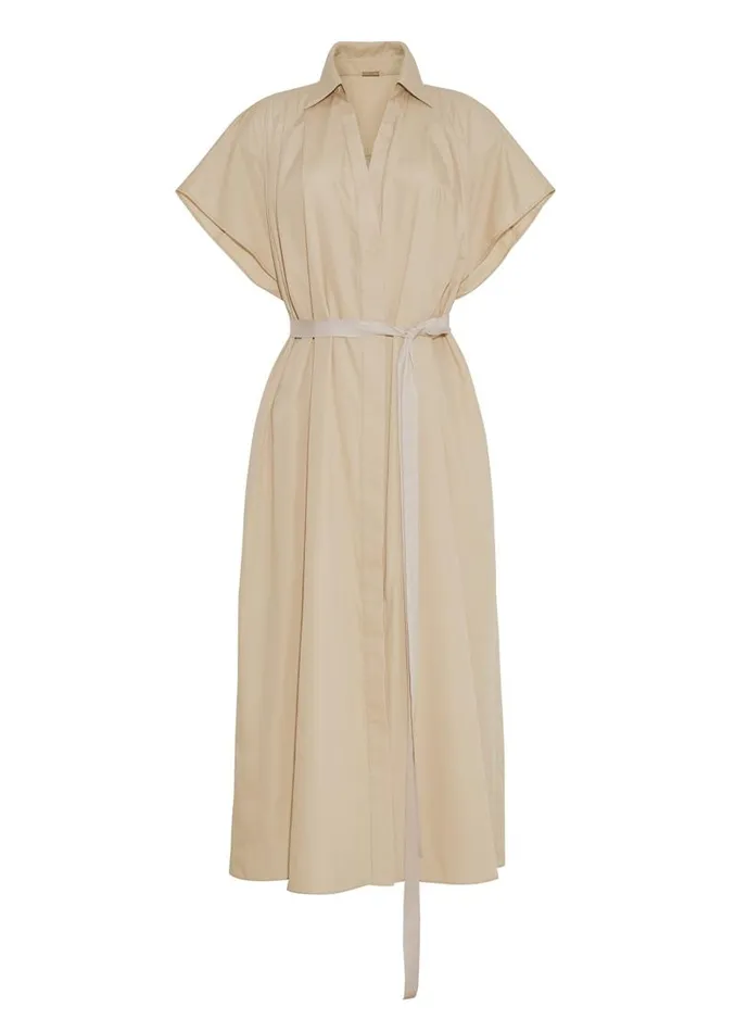 Adam Lippes Dresses and Jumpsuits Shirt Dress In Cotton Poplin Khaki 8211 Women