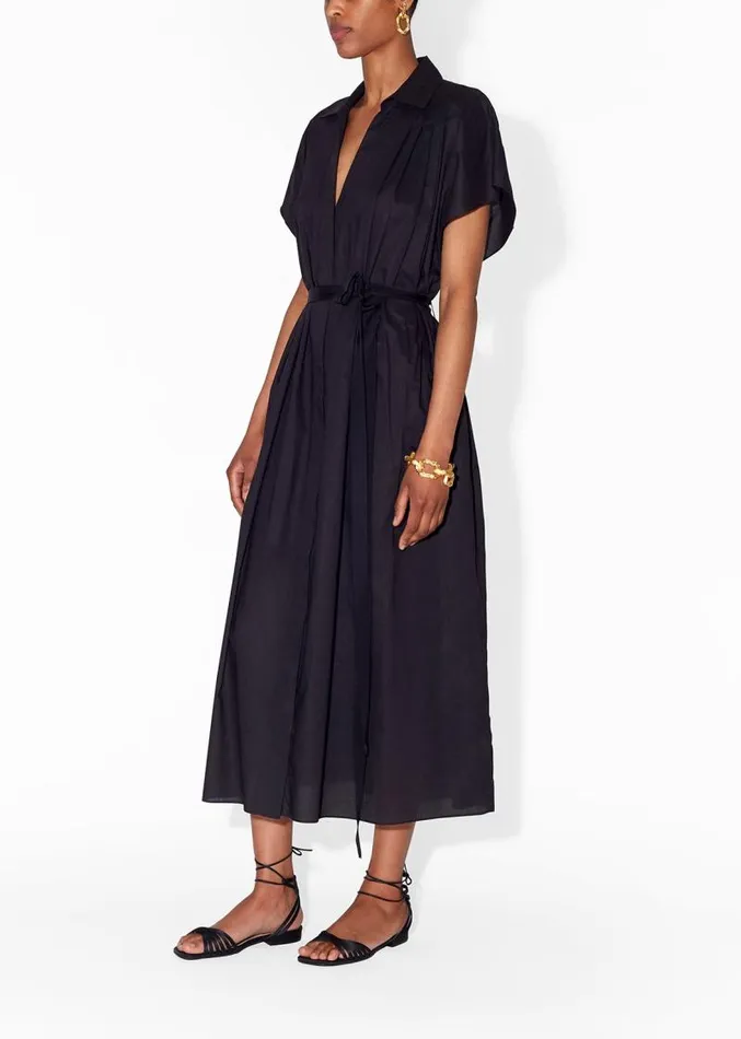 Adam Lippes Dresses and Jumpsuits Shirt Dress In Cotton Voile Black 8211 Women