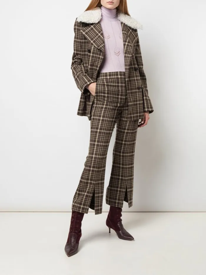Adam Lippes Jackets and Coats Peacoat In Double Face Wool Plaid 8211 Women