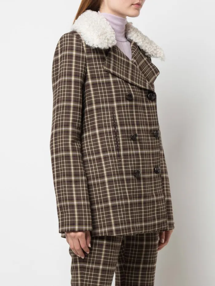 Adam Lippes Jackets and Coats Peacoat In Double Face Wool Plaid 8211 Women