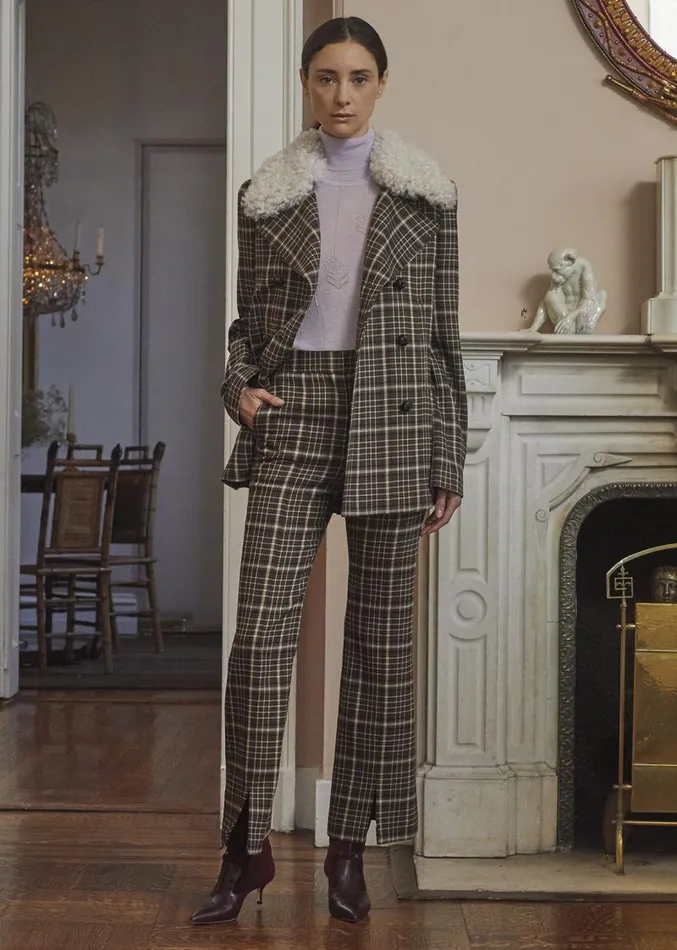 Adam Lippes Jackets and Coats Peacoat In Double Face Wool Plaid 8211 Women