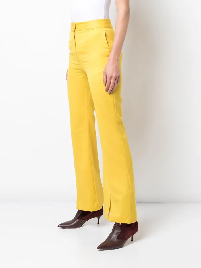 Adam Lippes Pants Bell Crop Pant In Tropical Wool Canary 8211 Women