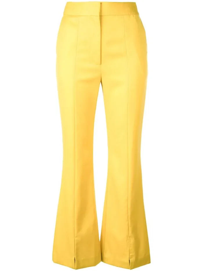 Adam Lippes Pants Bell Crop Pant In Tropical Wool Canary 8211 Women