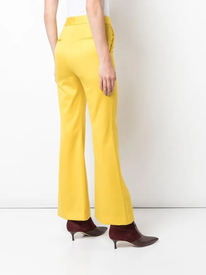 Adam Lippes Pants Bell Crop Pant In Tropical Wool Canary 8211 Women